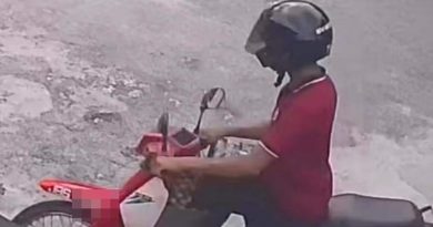 包裹放在篱笆门上 遭男子顺手牵羊