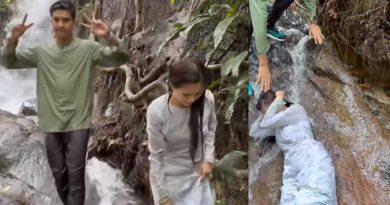 赛沙迪救不及 贝拉滑倒撞到头