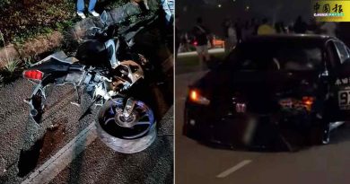 凌晨骑摩哆遭疾驶车追撞 父亲生日 越堤族车祸死