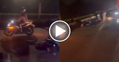 骑士疑突换车道酿祸 连环撞2人伤