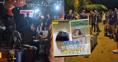 轿车直冲河中｜蛙人持续搜寻受困者 麻坡警方：轿车失控坠河｜附音频