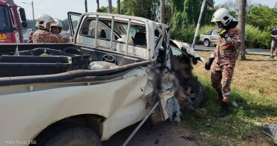 榴梿货卡冲逆向撞3车 六旬华裔司机夹毙