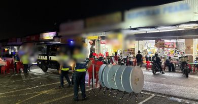 取缔9外籍小贩 MBIP充公桌椅