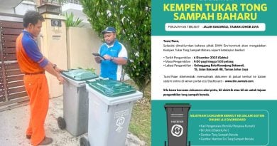 柔佛再也花园篮球场  周六办更换垃圾桶活动